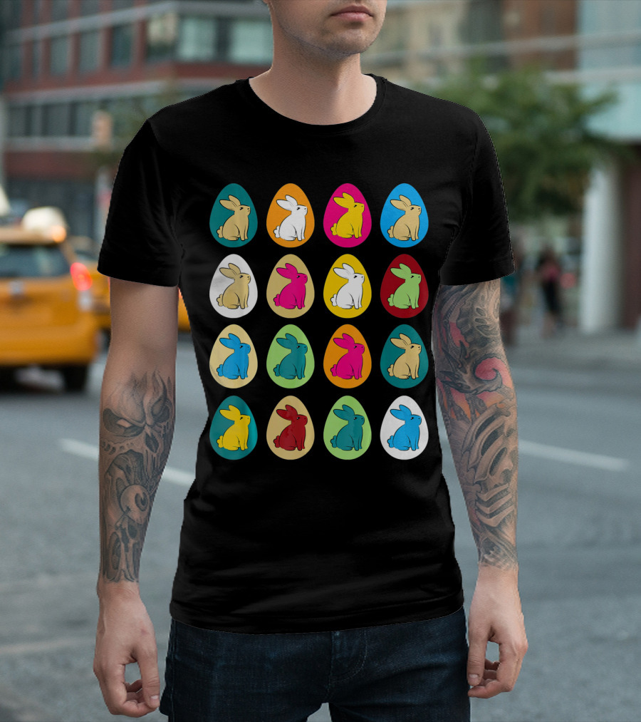 Easter Eggs Bunny Rabbit Multicolor Collection T-Shirt