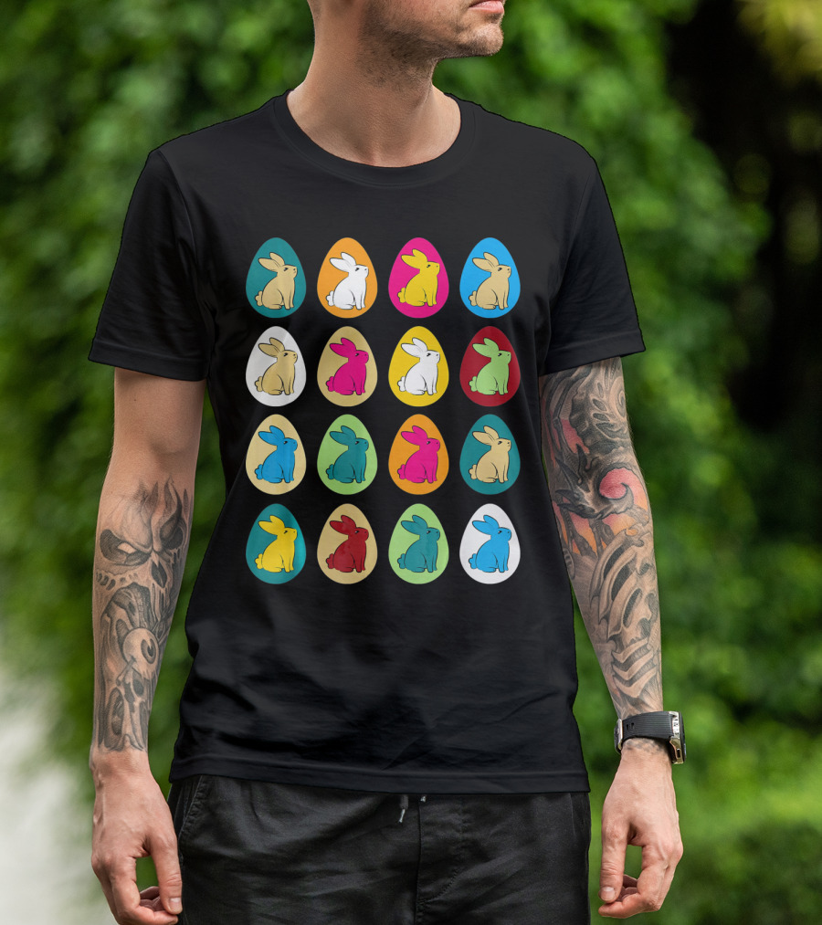 Easter Eggs Bunny Rabbit Multicolor Collection T-Shirt