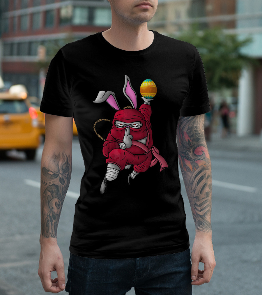 Easter Bunny Ninja with Cute Little Egg T-Shirt