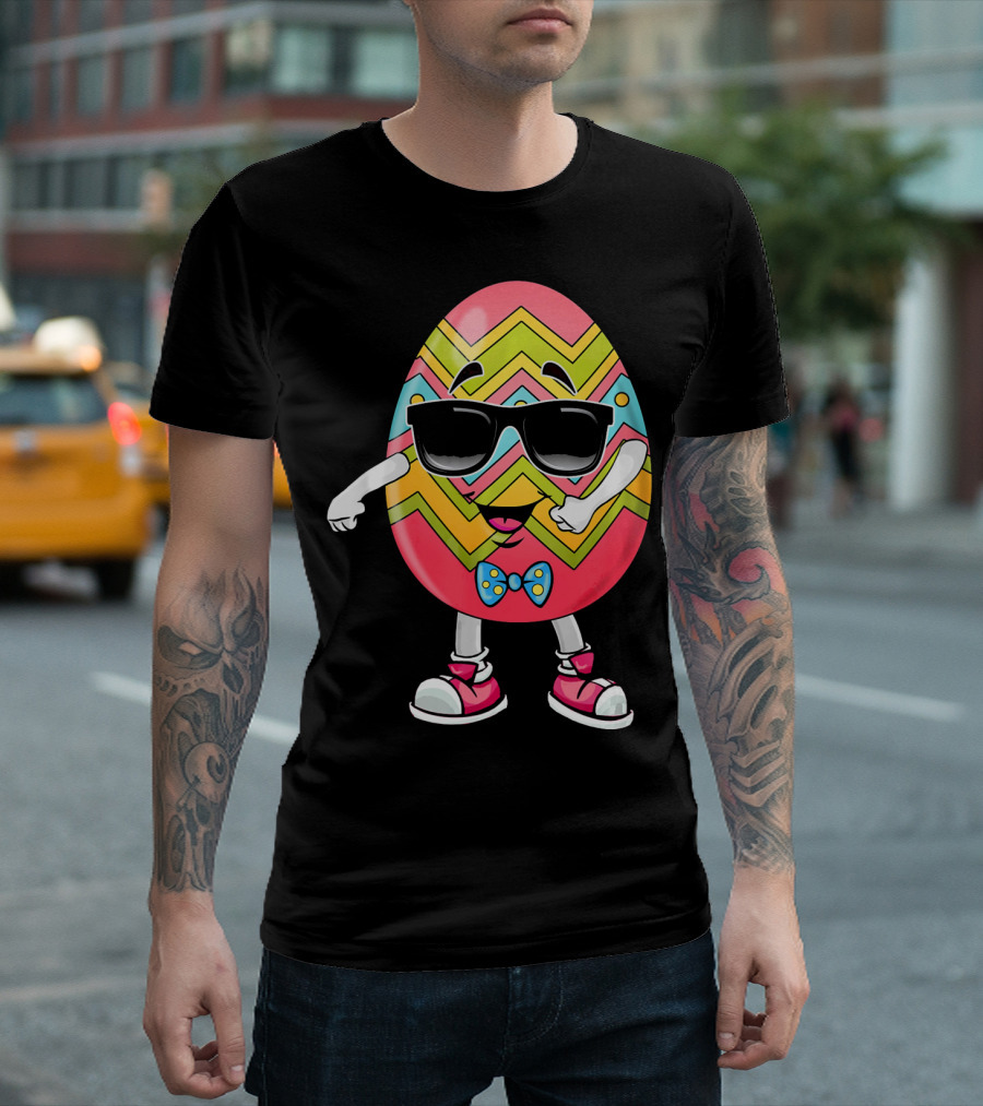 Floss Like a Boss Easter Egg Dance with Sunglasses and Bow Tie T-Shirt