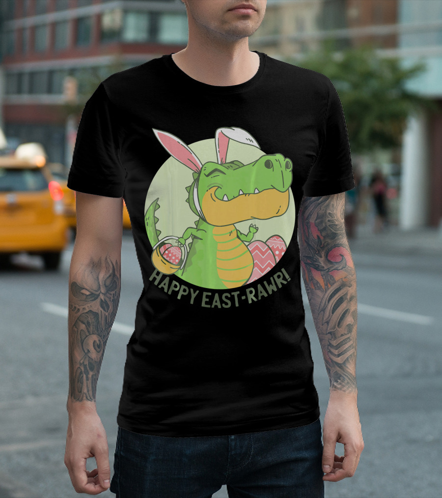 Happy East-RAWR Dinosaur Bunny T-Shirt