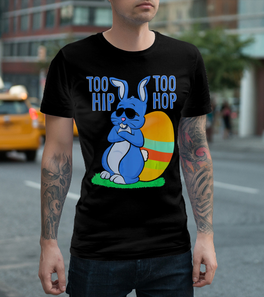 Too Hip Too Hop Easter Bunny Egg Girls Kids T-Shirt