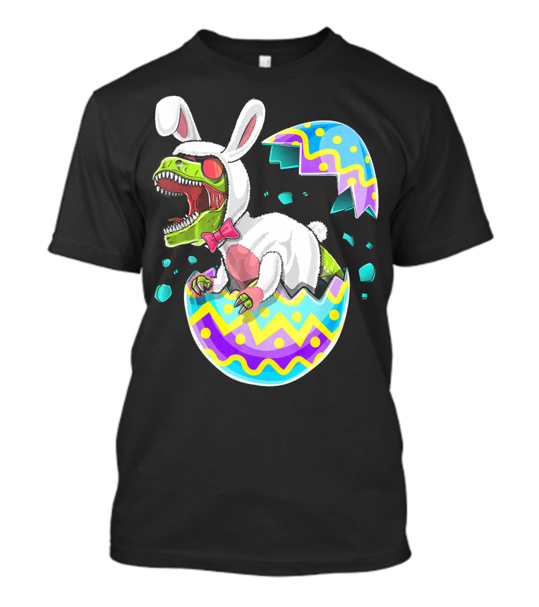 Happy Easter Rex Dinosaur Bunny In Eggshell Costume T-Shirt