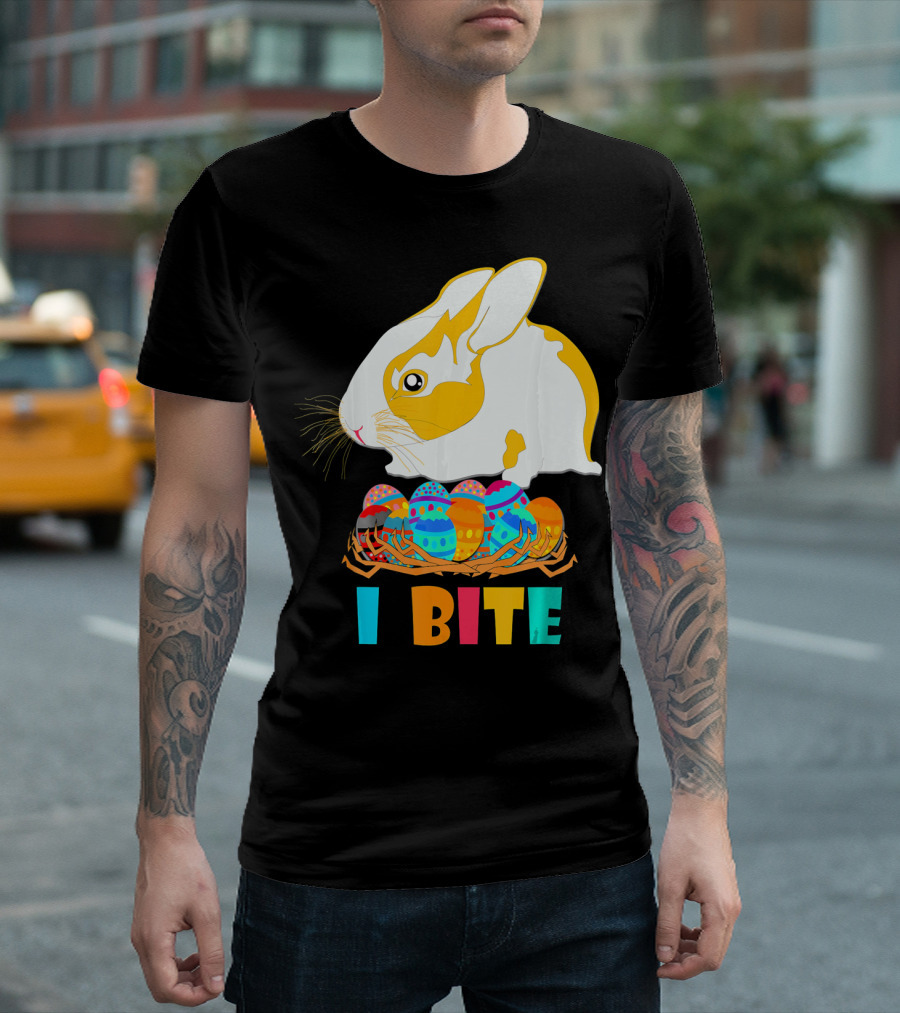 I Bite Cute Easter Bunny Eggs T-Shirt