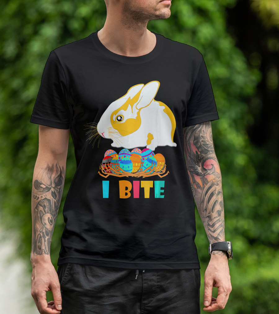 I Bite Cute Easter Bunny Eggs T-Shirt