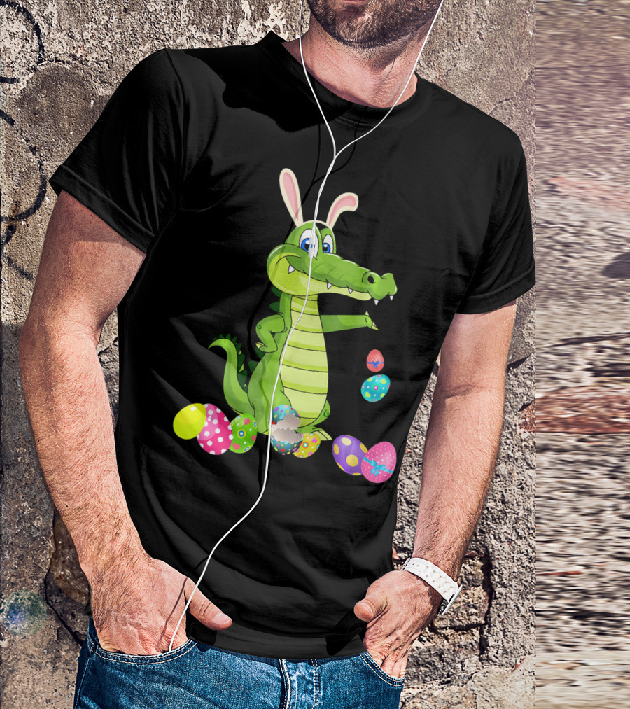 Alligator Bunny Rabbit Hat Easter Eggs T-Shirt