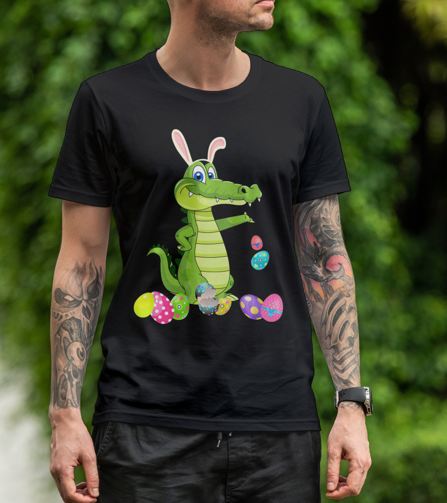 Alligator Bunny Rabbit Hat Easter Eggs T-Shirt