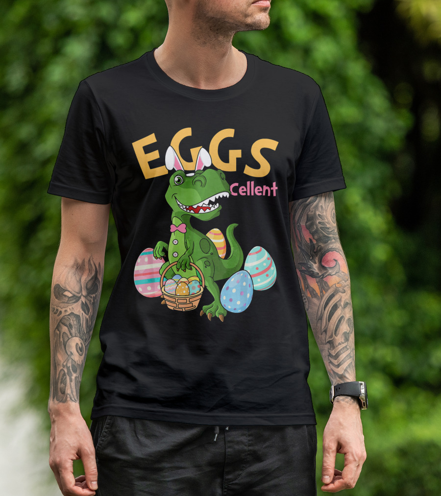 EGGSCellent Easter Bunny Rex Dinosaur T-Shirt