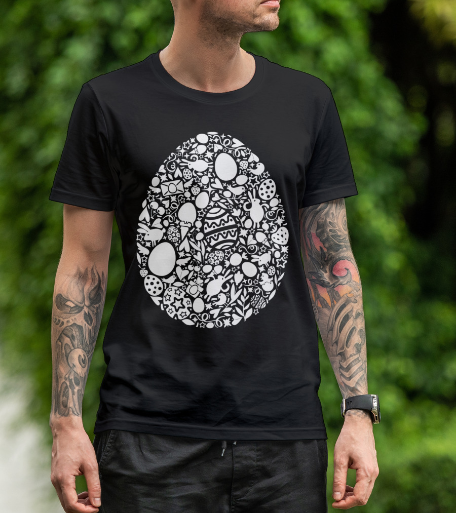 Easter Egg Hunt Pattern With Rabbits And Spring Symbols T-Shirt