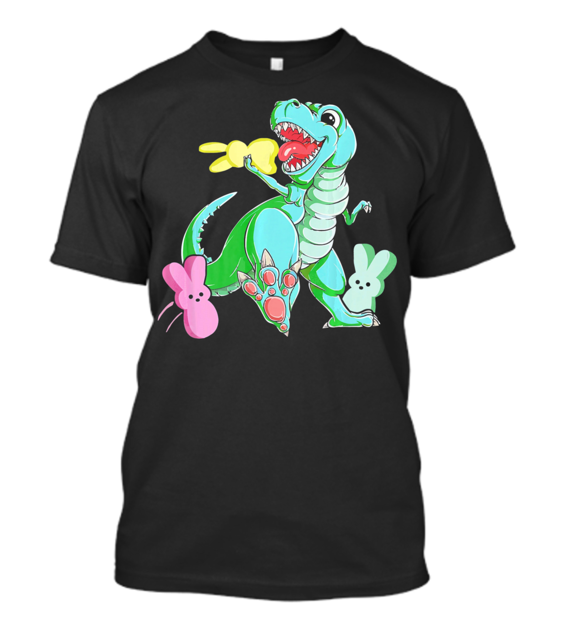 Dinosaur Rex Eat Bunny Peeps Happy Easter T-Shirt