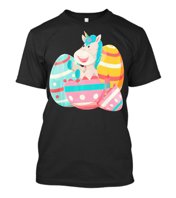 Easter Unicorn With Colorful Easter Eggs T-Shirt
