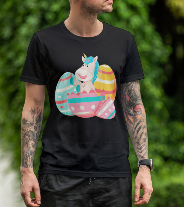 Easter Unicorn With Colorful Easter Eggs T-Shirt