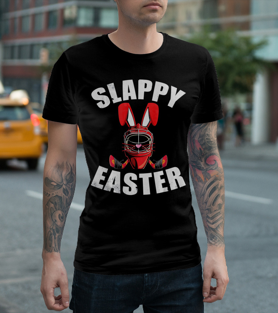 Slappy Easter Hockey Bunny Goalie Mask T-Shirt