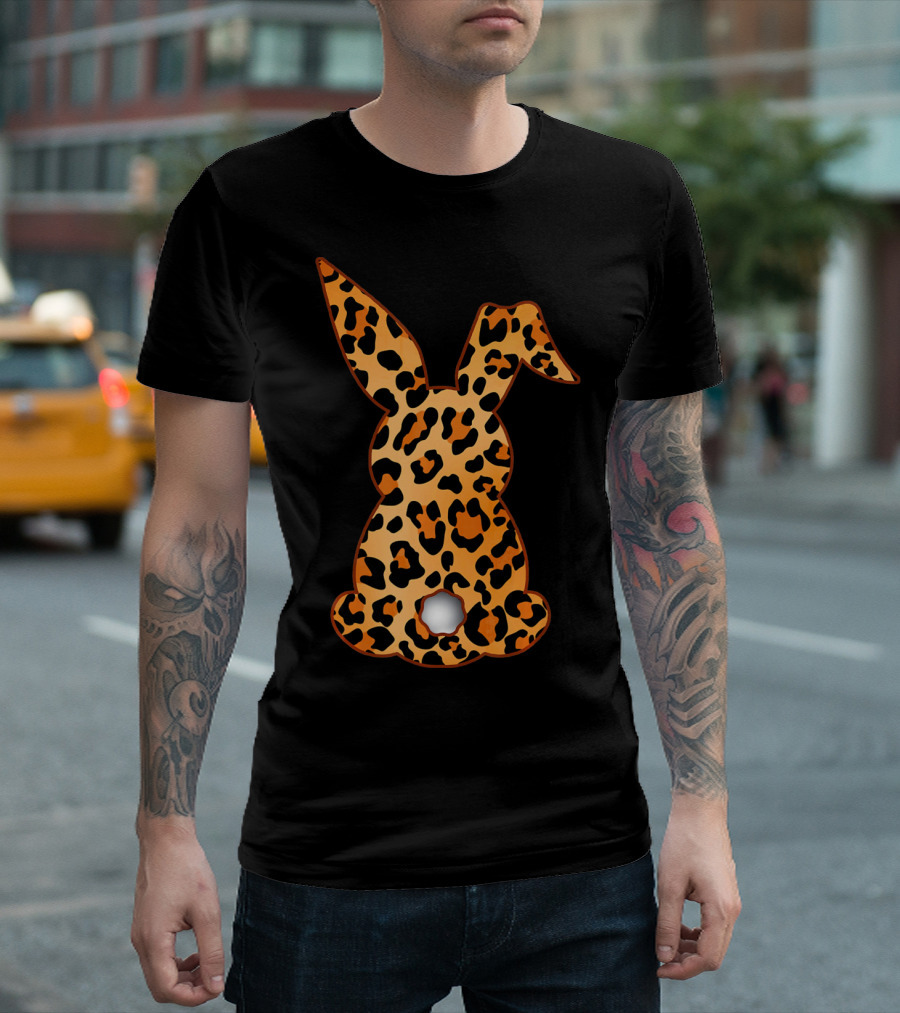 Bunny Leopard Print Floral Pattern Rabbit T-Shirt