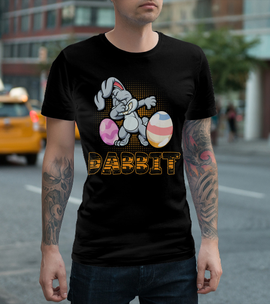 Funny Dabbit Bunny Dab With Easter Eggs T-Shirt
