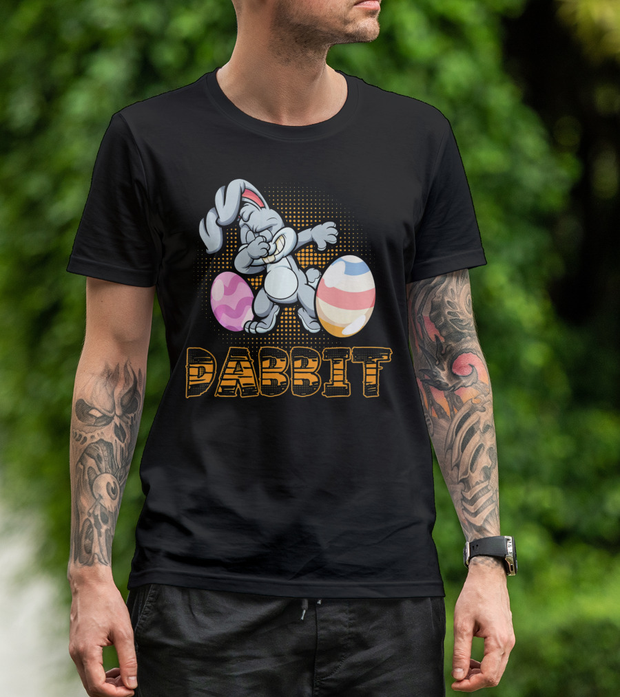 Funny Dabbit Bunny Dab With Easter Eggs T-Shirt