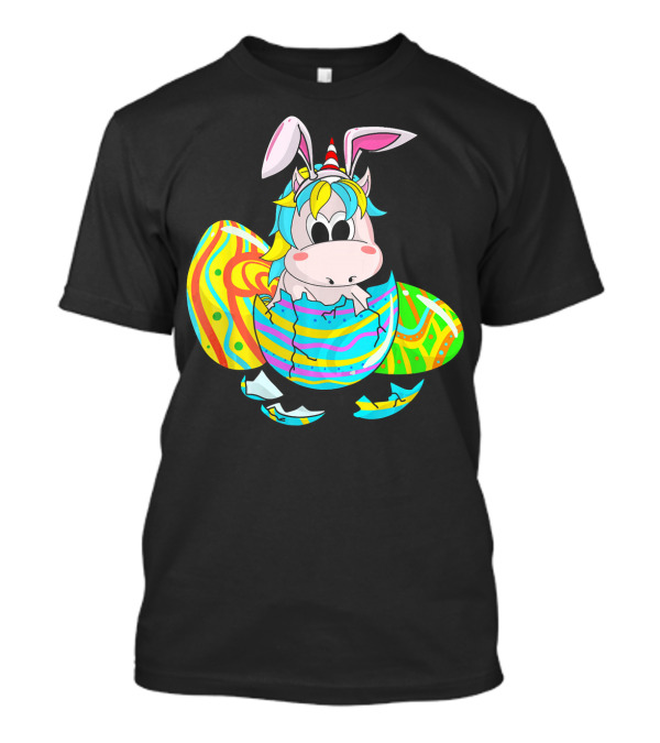 Easter Sunday Unicorn Bunnicorn In Colorful Eggshell T-Shirt