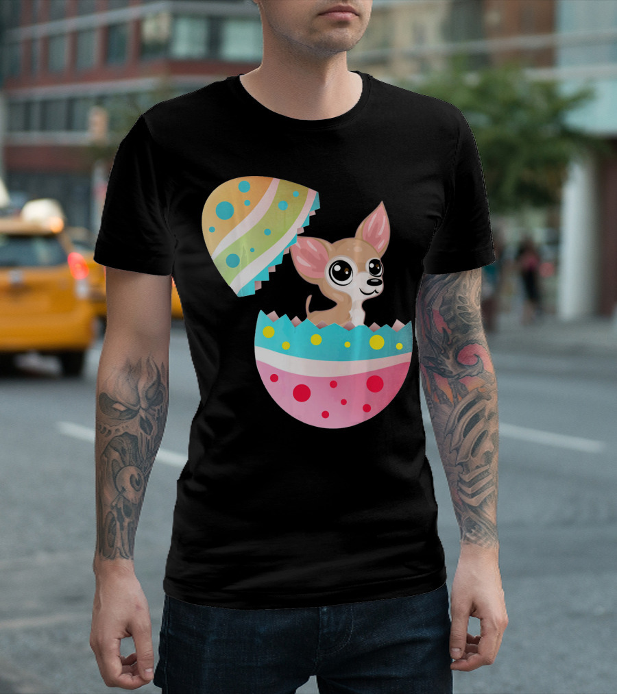 Chihuahua Easter Egg Funny Chihu Happy Surprise T-Shirt