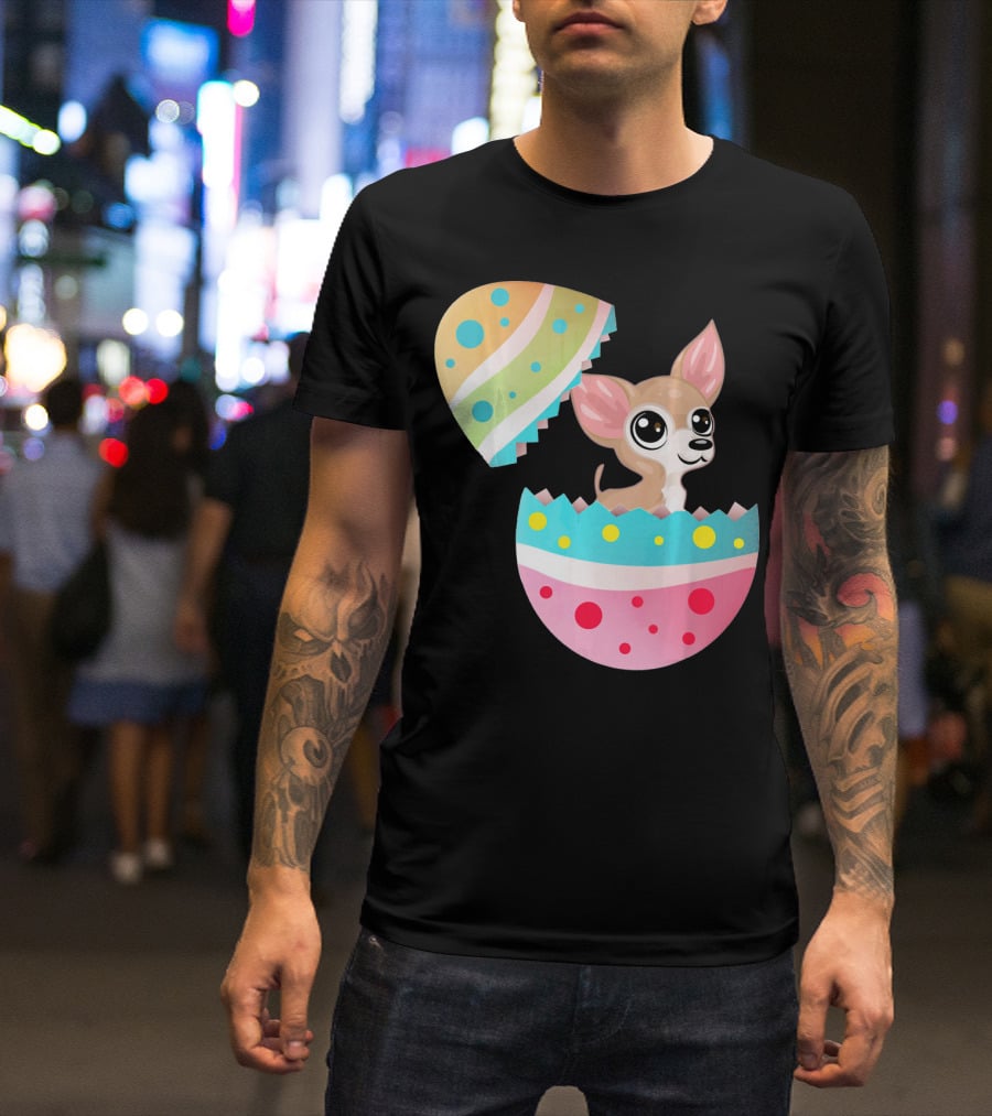 Chihuahua Easter Egg Funny Chihu Happy Surprise T-Shirt