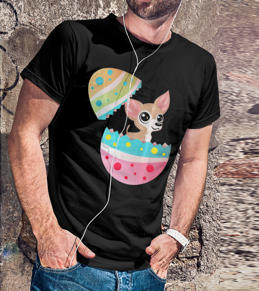 Chihuahua Easter Egg Funny Chihu Happy Surprise T-Shirt