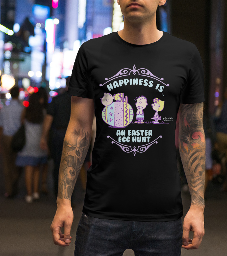Happiness Is An Easter Egg Hunt Peanuts Charlie Brown T-Shirt