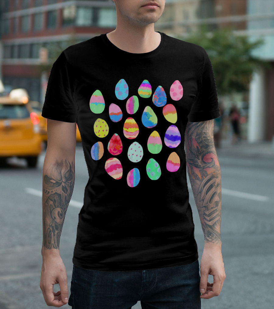 Colorful Painted Easter Egg Patterns Collection T-Shirt