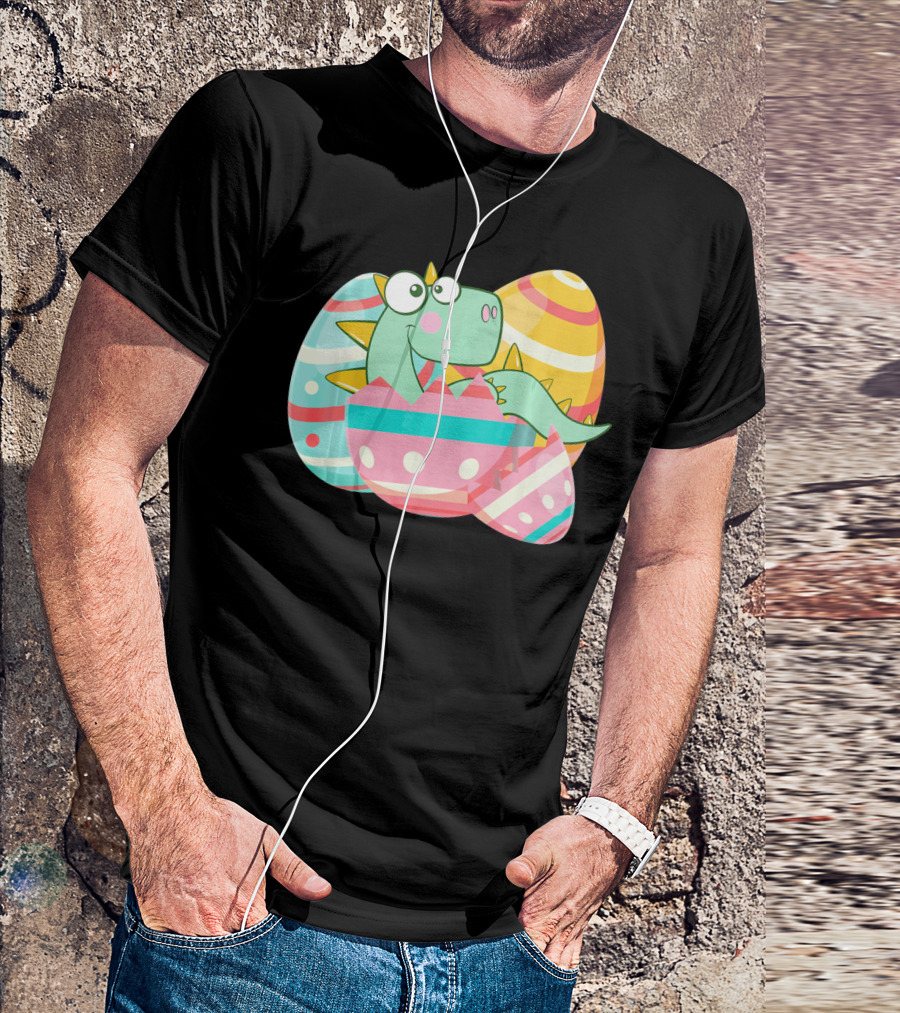 Easter Dino In Colorful Eggs T-Shirt