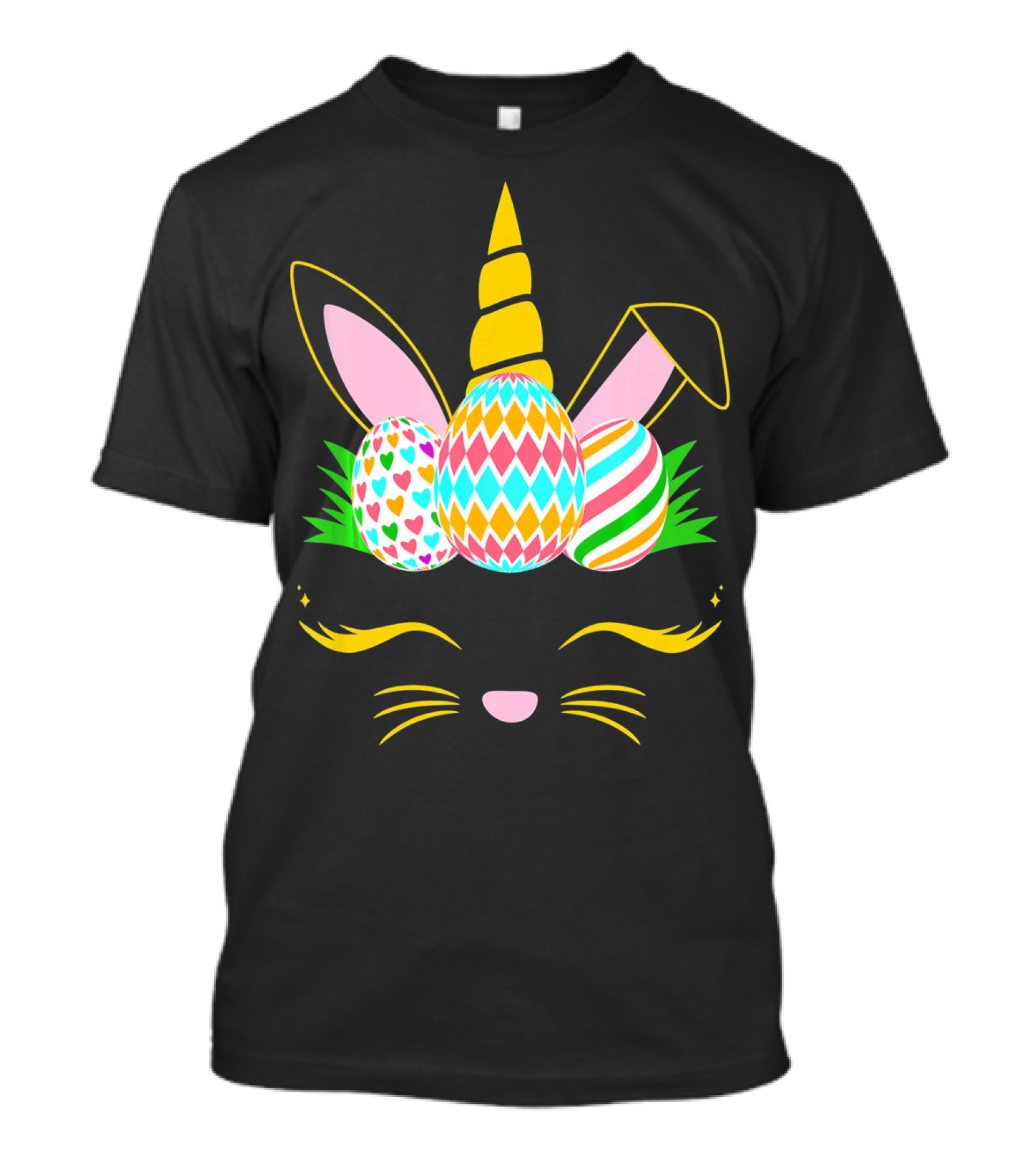 Girls Easter Bunny Rabbit Unicorn Colorful Egg Bunnic T-Shirt