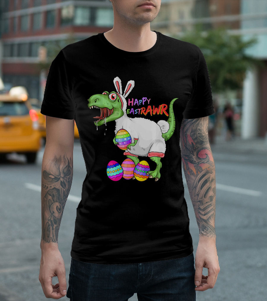 Happy Eastrawr Dinosaur Rex Easter Eggs Bunny Costume T-Shirt