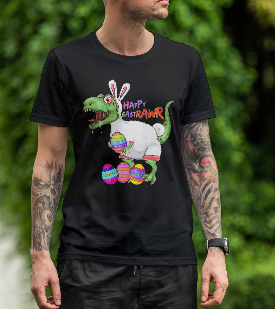 Happy Eastrawr Dinosaur Rex Easter Eggs Bunny Costume T-Shirt