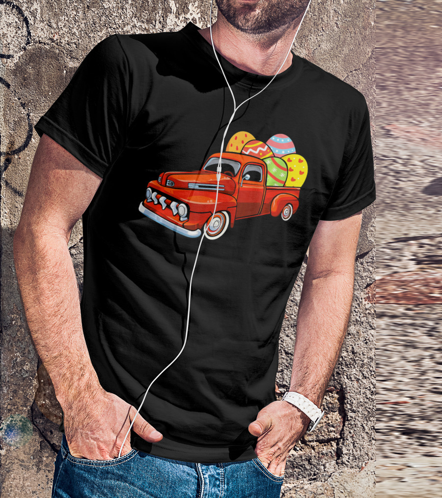 Vintage Easter Egg Pickup Truck With Colorful Eggs T-Shirt
