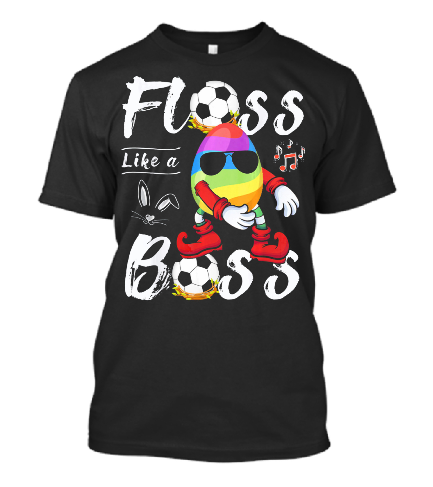 Floss Like A Boss Cool Egg Soccer Easter Fun T-Shirt