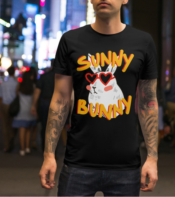 SUNNY BUNNY Cute Happy Easter Heartglass T-Shirt