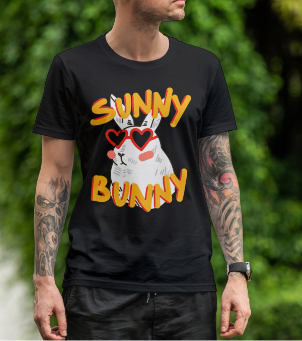 SUNNY BUNNY Cute Happy Easter Heartglass T-Shirt