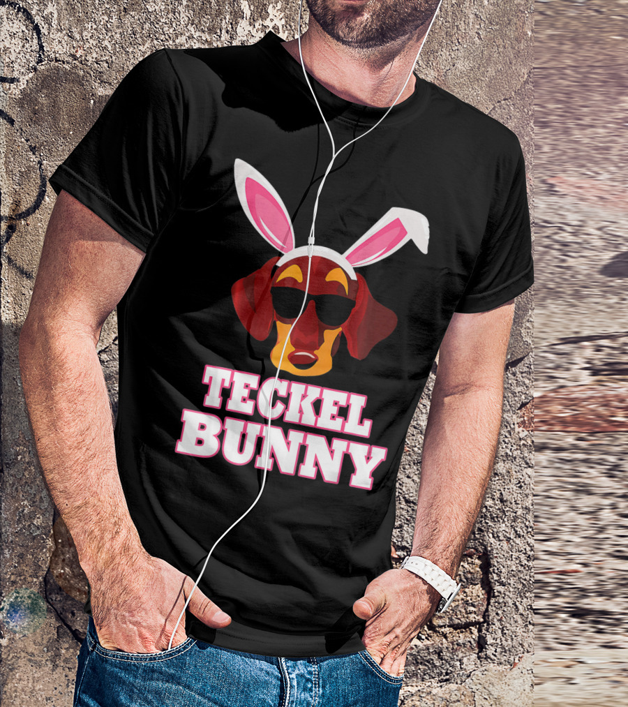 Teckel Bunny Rabbit Dog With Cool Glasses T-Shirt
