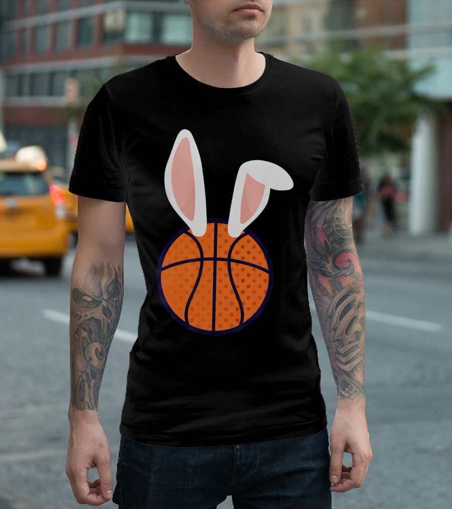 Basketball Bunny Ears Easter Slam Dunk Fun T-Shirt