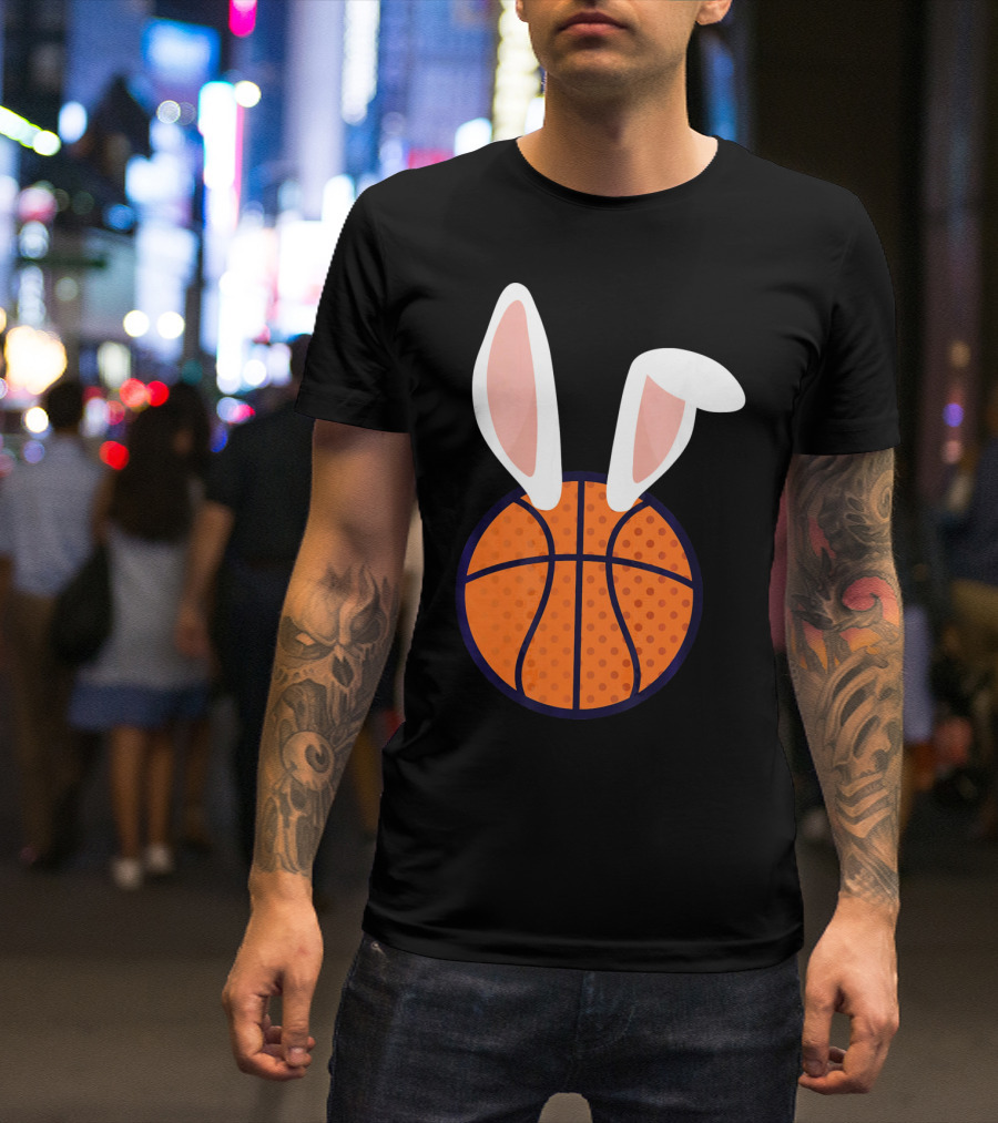 Basketball Bunny Ears Easter Slam Dunk Fun T-Shirt