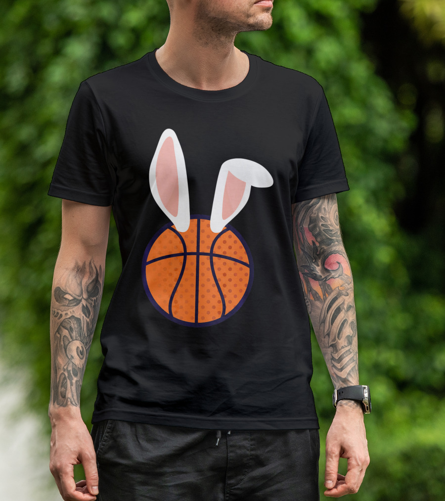Basketball Bunny Ears Easter Slam Dunk Fun T-Shirt
