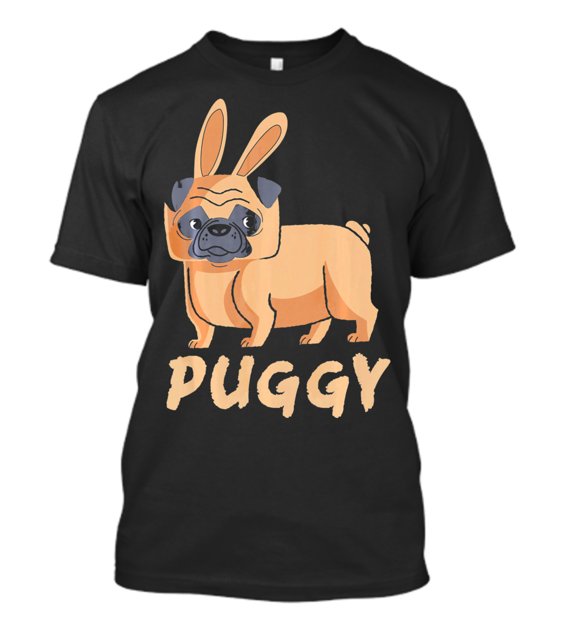 Puggy Easter Dog Pug With Bunny Ears T-Shirt