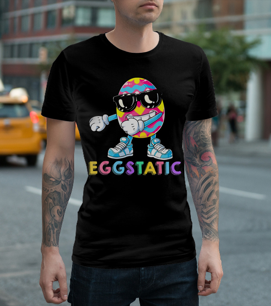 Eggstatic Flossing Easter Egg Dance With Sunglasses And Sneakers T-Shirt