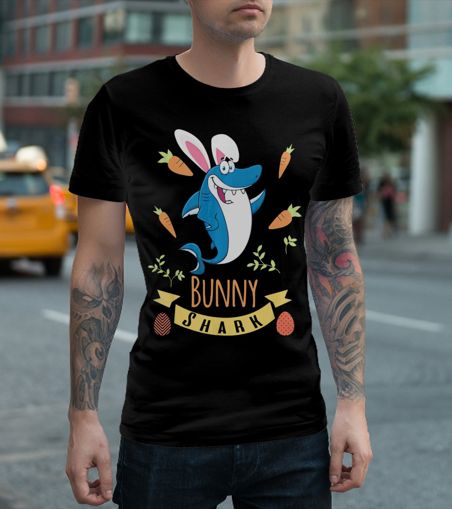 Bunny Shark Easter Carrot Egg Adventure T-Shirt