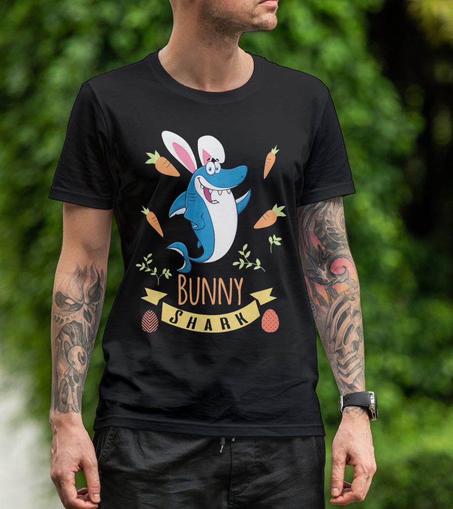 Bunny Shark Easter Carrot Egg Adventure T-Shirt