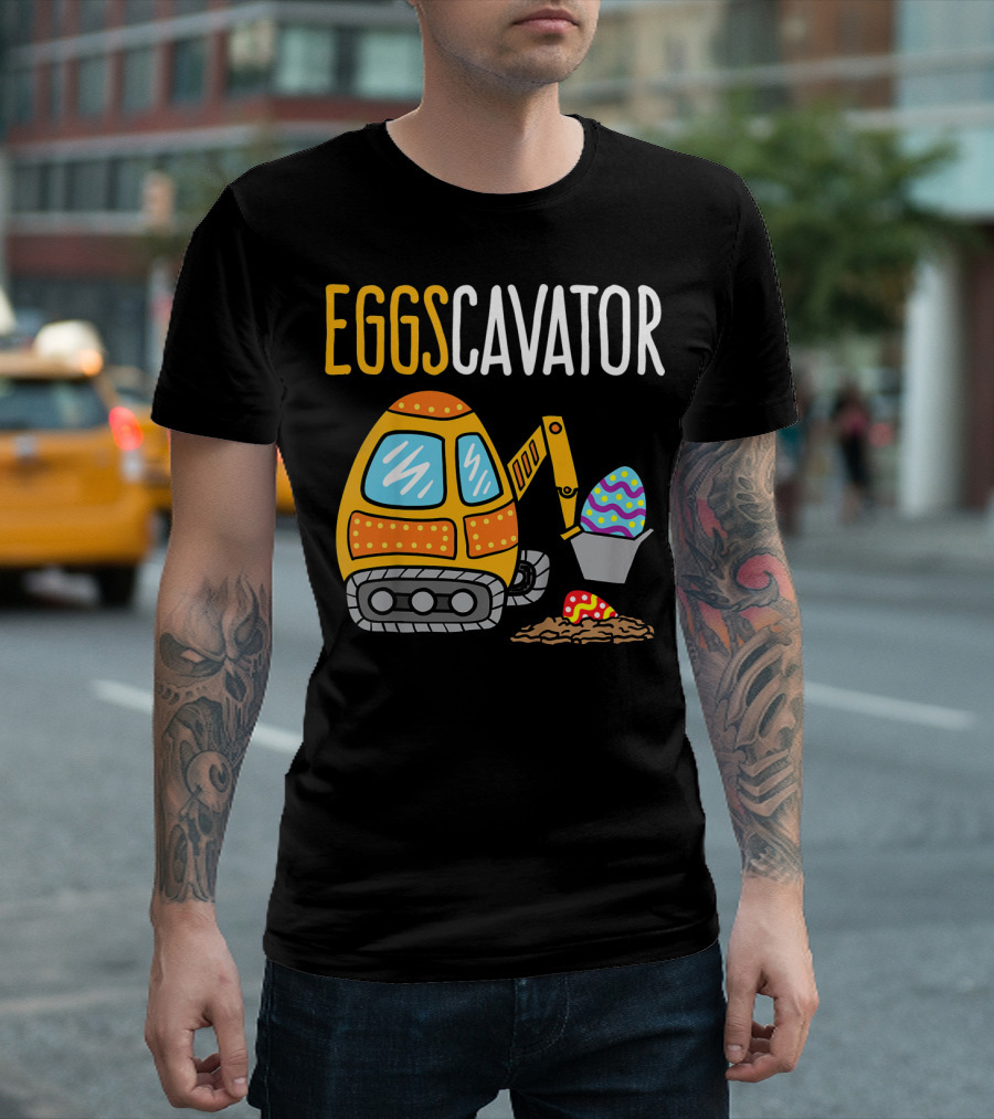 Eggscavator Kids Easter Egg-Digging Excavator Boys T-Shirt