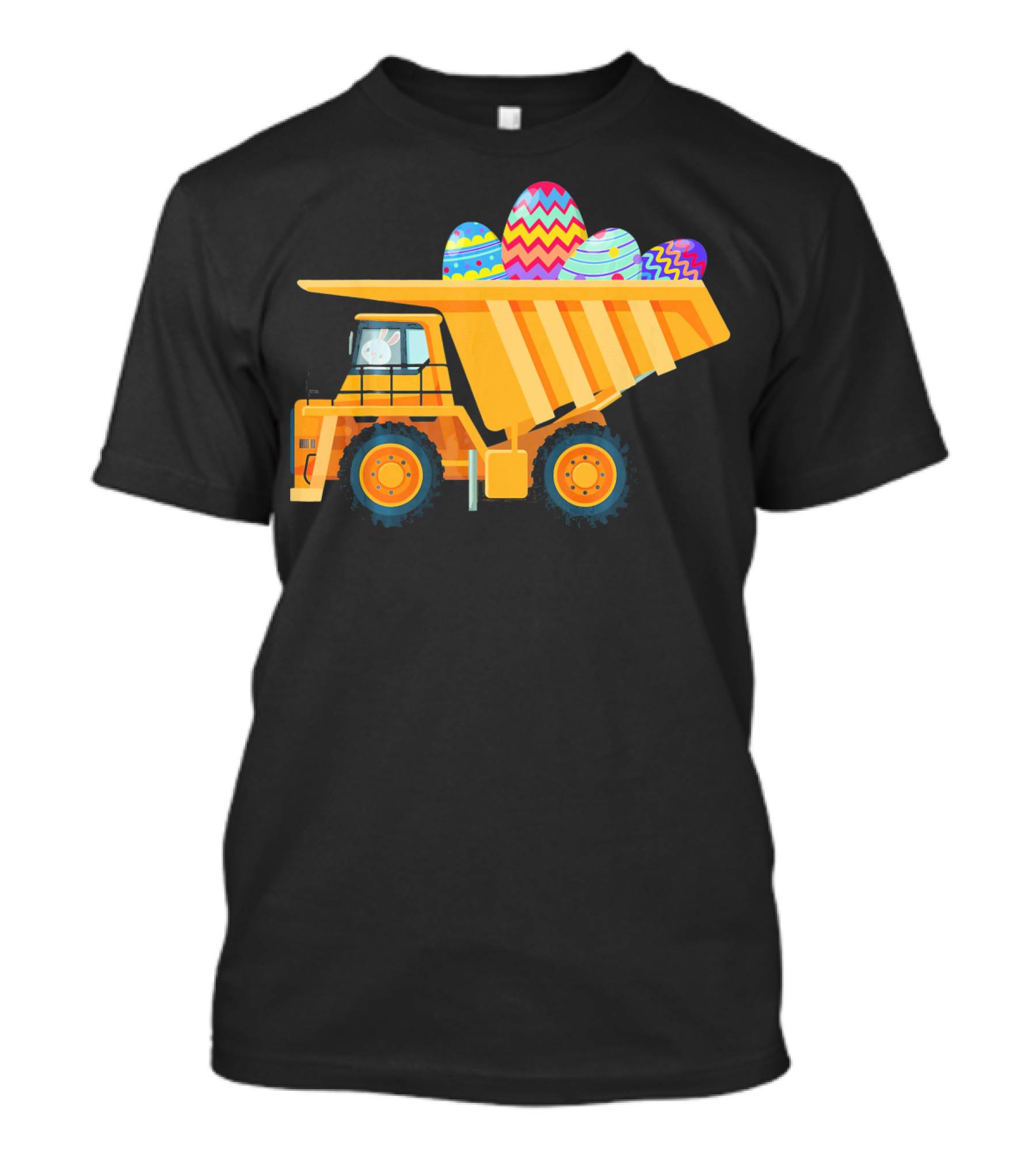 Easter Day Dump Truck With Colorful Eggs And Bunny Driver T-Shirt