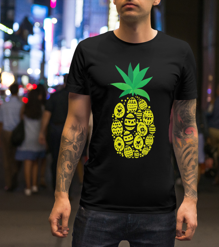 Funny Pineapple Easter Eggs Hunting East T-Shirt