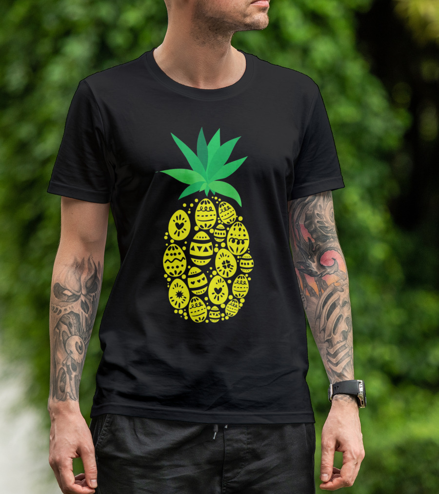Funny Pineapple Easter Eggs Hunting East T-Shirt