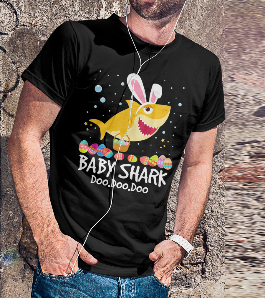 BABY SHARK Doo Doo Doo Bunny Ear Easter Egg Basket T-Shirt