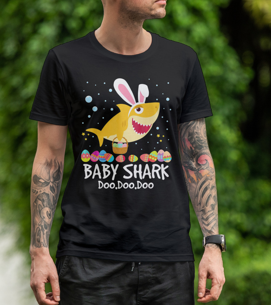 BABY SHARK Doo Doo Doo Bunny Ear Easter Egg Basket T-Shirt