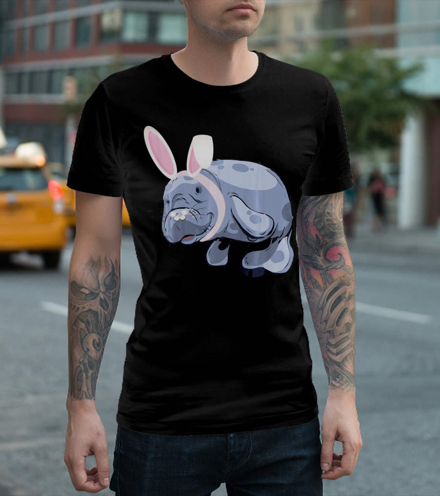 Easter Bunny Manatee with Funny Bunny Ears T-Shirt