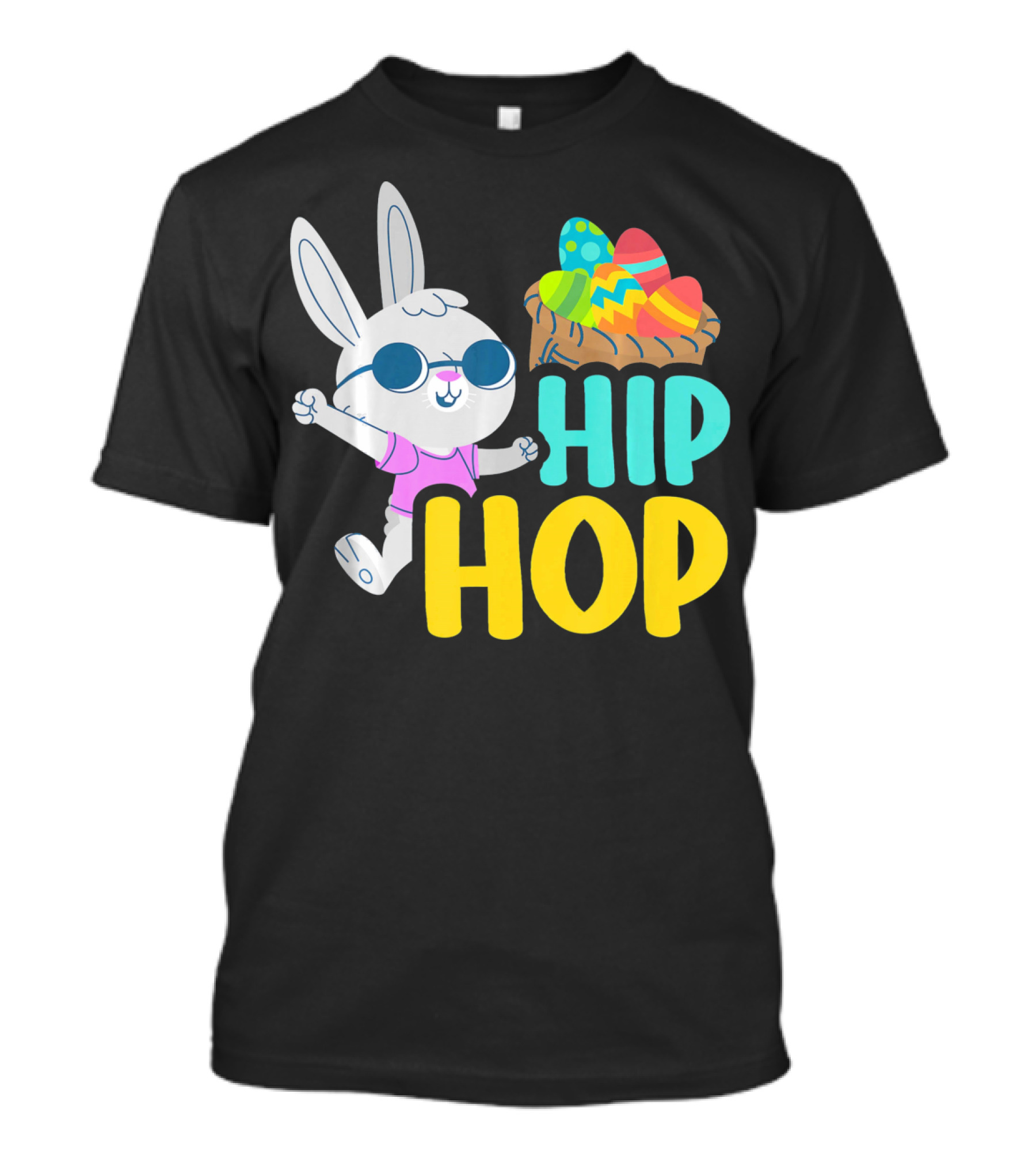 Hip Hop Bunny With Sunglasses And Easter Egg Basket T-Shirt
